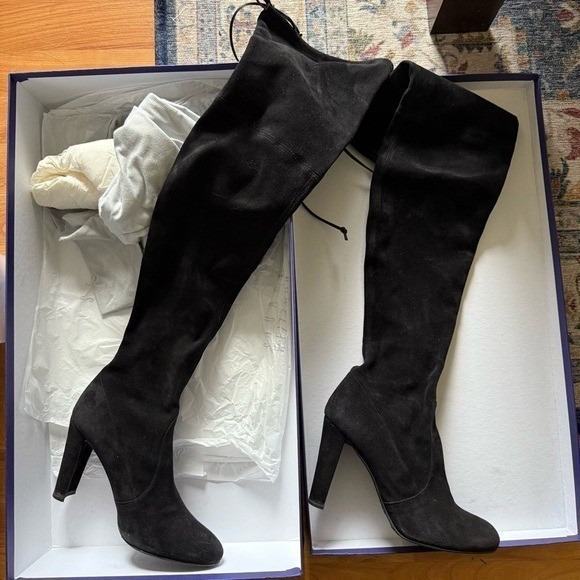 Stuart Weitzman Shoes - Stuart Weitzman Highland Over-the-Knee Boot With Box 7 Women's Suede Black